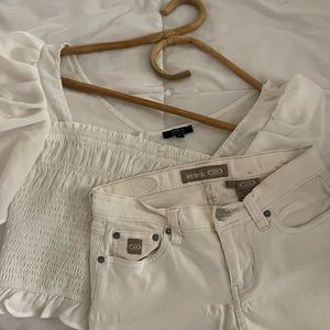 BONGO White low rise wide leg pants